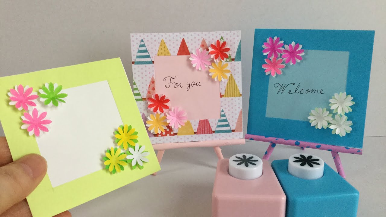 折り紙】フラワー型クラフトパンチで作る折り紙のカード Origami Card