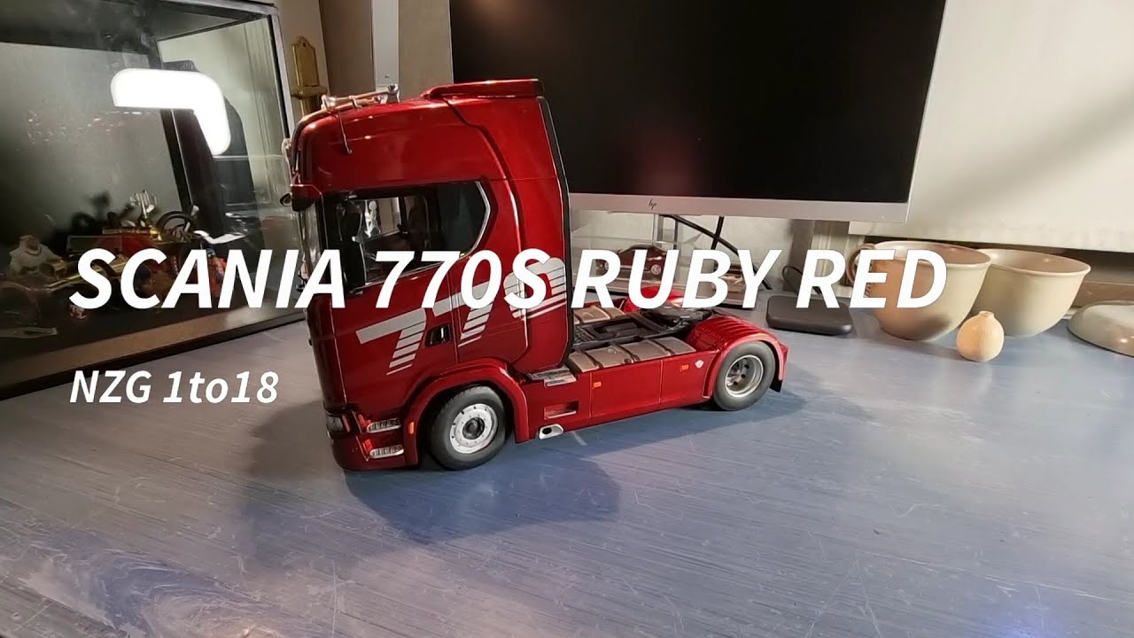 SCANIA 770S V8 RUBYRED, NZG 1:18 - YouTube