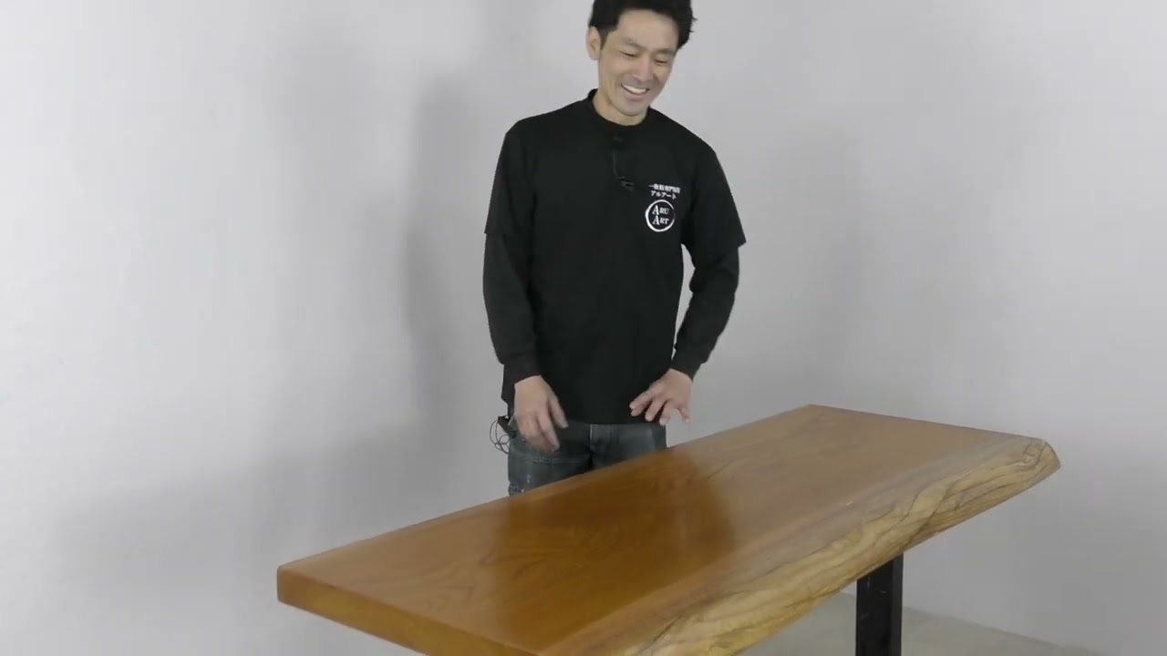 key503 アッ！綺麗なケヤキ！！欅の一枚板テーブル、カウンター、PC