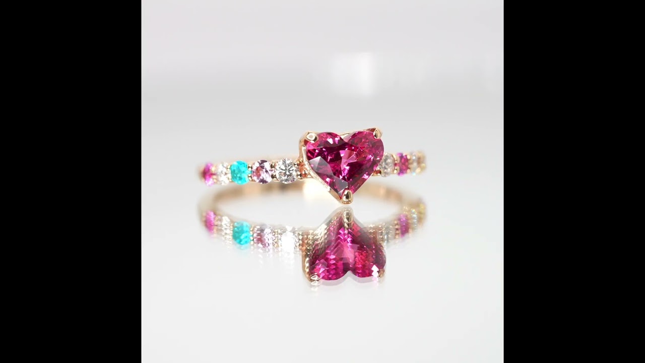 ハートシェイプピンクスピネル パライバトルマリン カラーサファイア