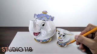 Illustration Making Disney Beauty and the Beast Mrs. Potts and