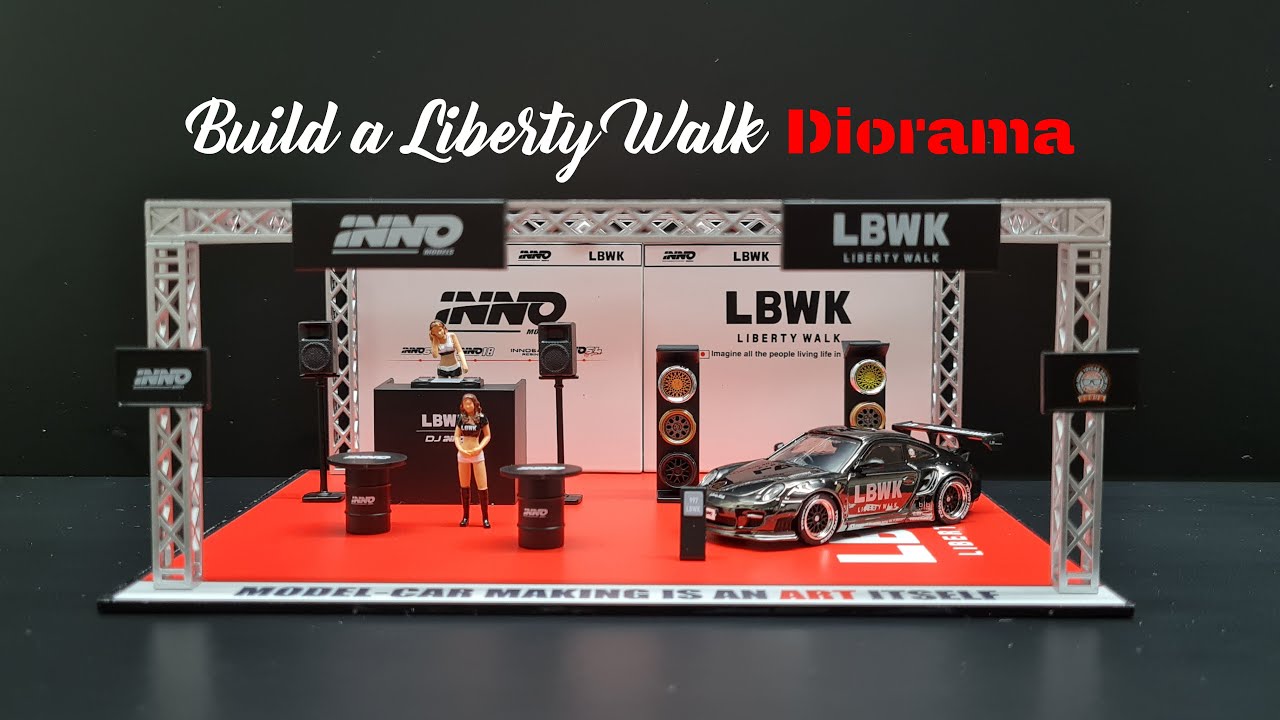 LBWK Build a Liberty Walk Diorama Inno 64 Porsche 997 Exclusiv