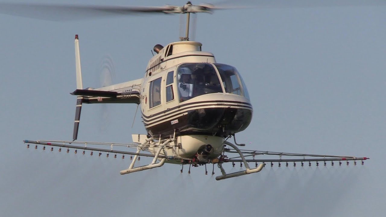 2025ヘリコプター航空防除作業】ヘリサービス Bell 206B-3 JA9777 散布