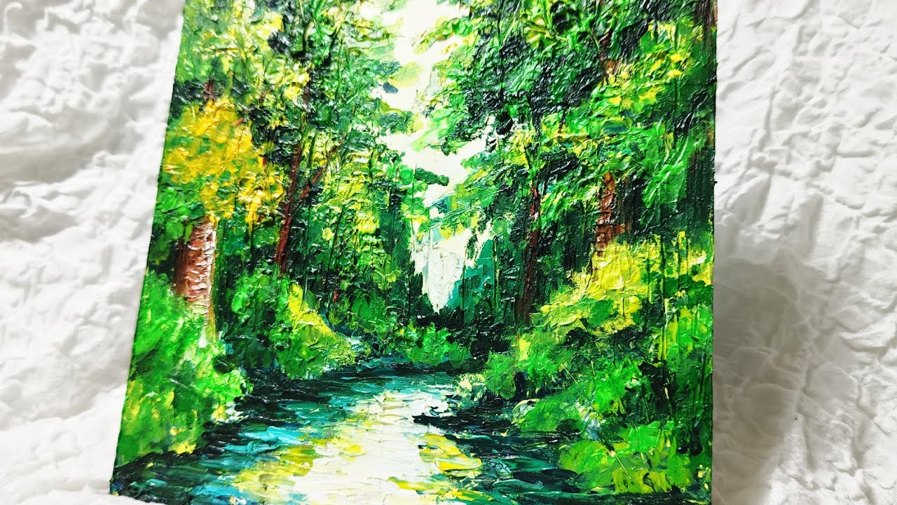 油絵】【森の湖】#油彩画 #芸術 #油絵 #絵 #アート #art #oilpainting