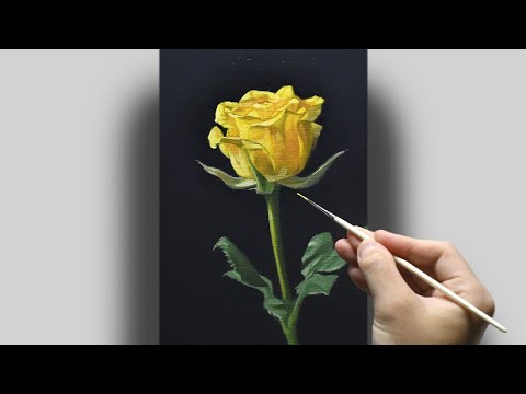 油絵] 1時間50分で描くリアルなバラの花のメイキング | 描き方 | Oil