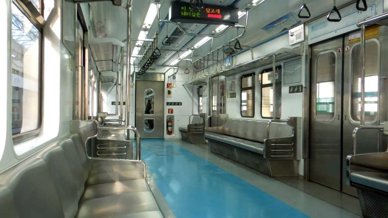 ソウルメトロ4号線4000系車内 上渓～タンゴゲ Seoul Metro Line4 train