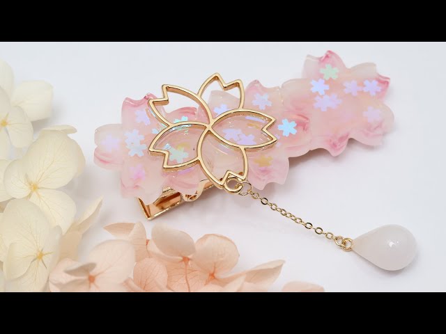 作家のためのレジン】春まっさかり！ひらひら桜のヘアアクセサリーの