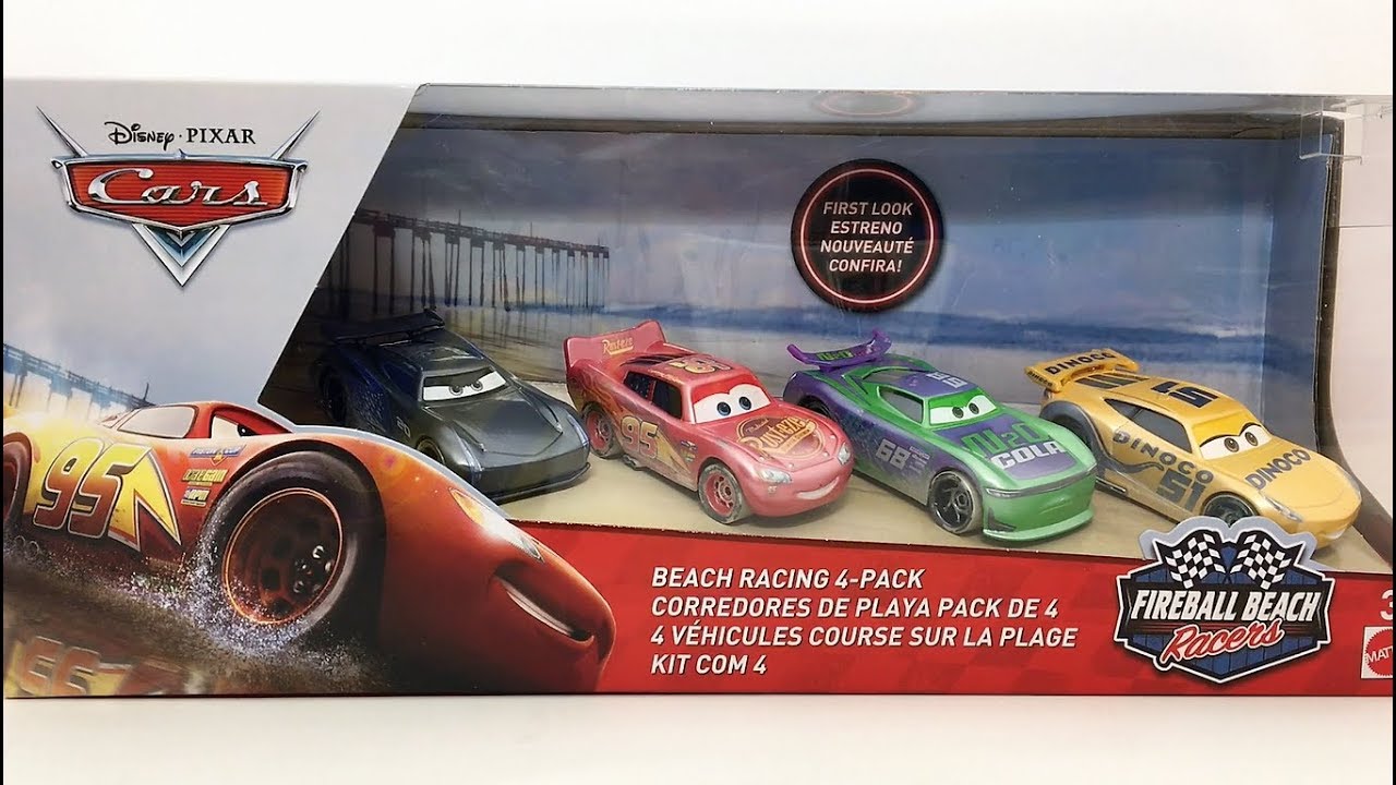 Cars 3 Fireball Beach Racers 4 Pack - Jackson Storm, Lightning