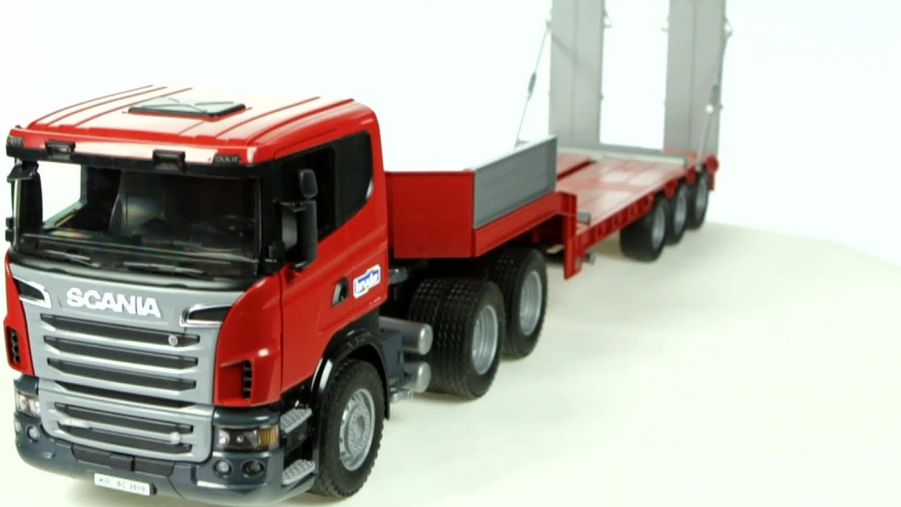 Scania R Series Low loader Truck with CAT Bulldozer -(Bruder 03555