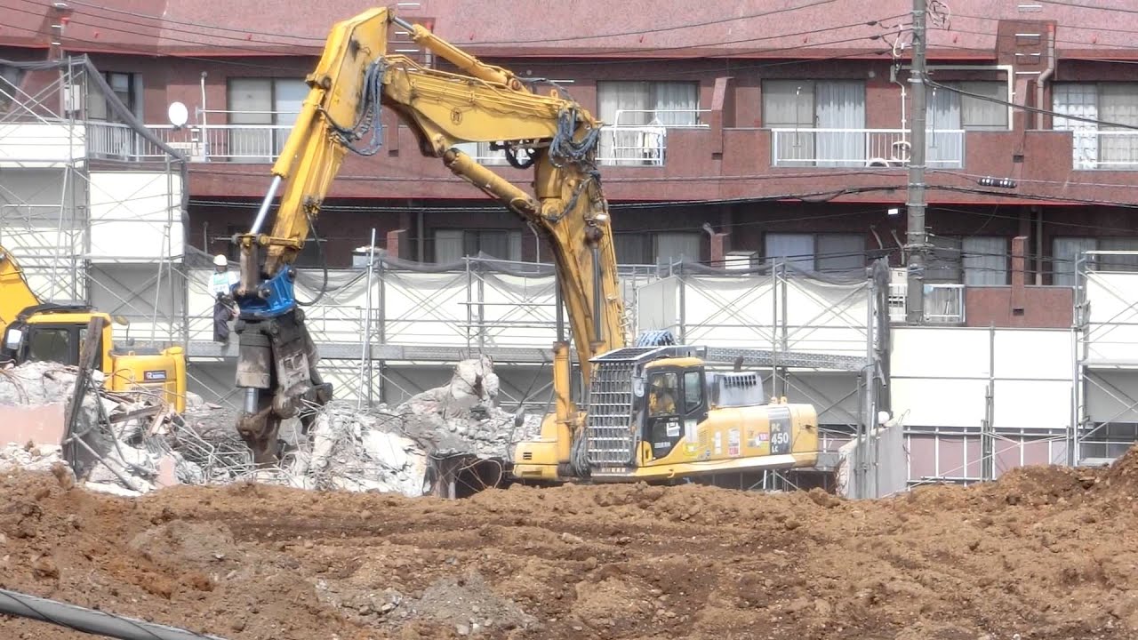 コマツ解体機 PC450LC [Komatsu demolition] - YouTube