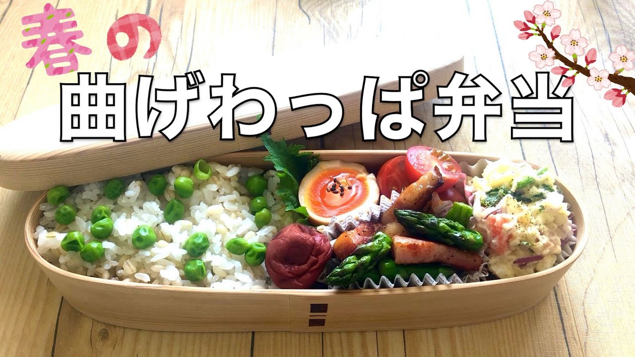 お弁当】春の曲げわっぱ弁当♪/長手弁当箱/柴田慶信商店/つくりおき