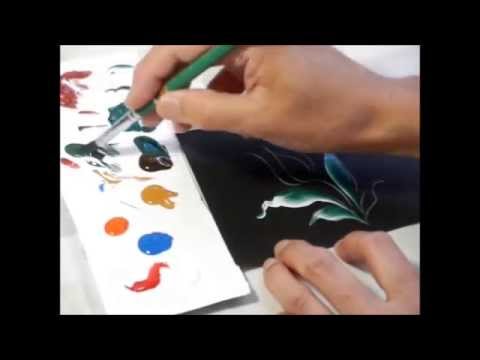 トールペイント】描き方③チューリップ How to draw Tulip - YouTube