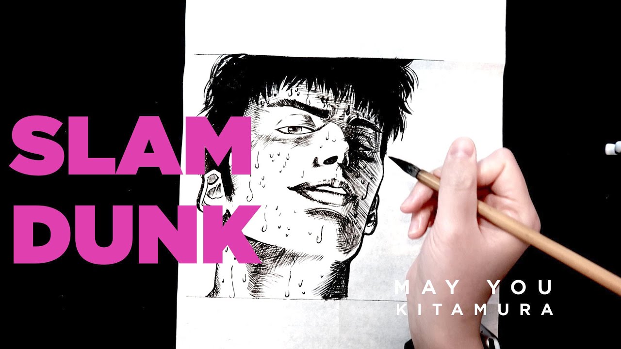 SLAM DUNK】Japanese ink drawing“Sumie”墨絵スラムダンク描いてみた