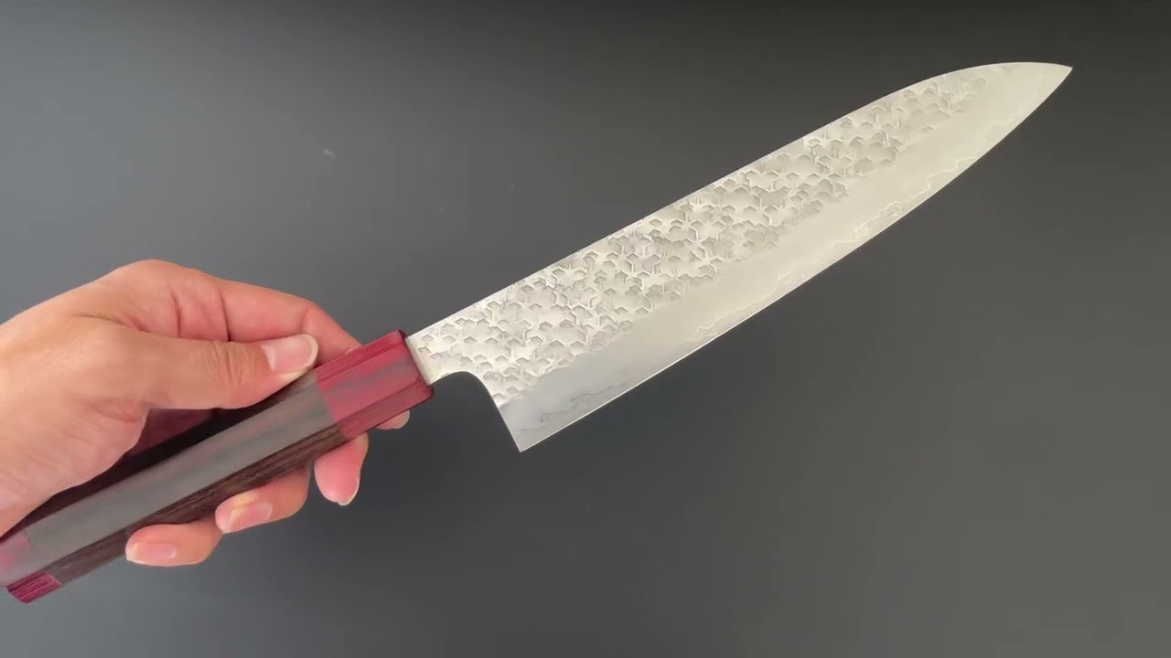 ②幸之祐 牛刀 8寸 全鋼HD弍 黒檀【本職 本焼き オリジナル鋼材 入手