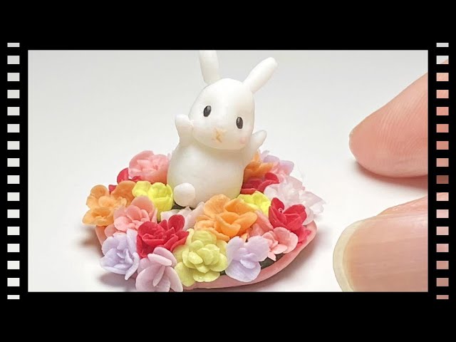樹脂粘土】花畑の中にいるうさぎさんを作ってみた - YouTube