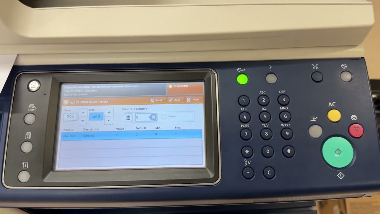 Fuser Error Reset Xerox 7120 7125 7220 7225 7545 7556 7845 7855