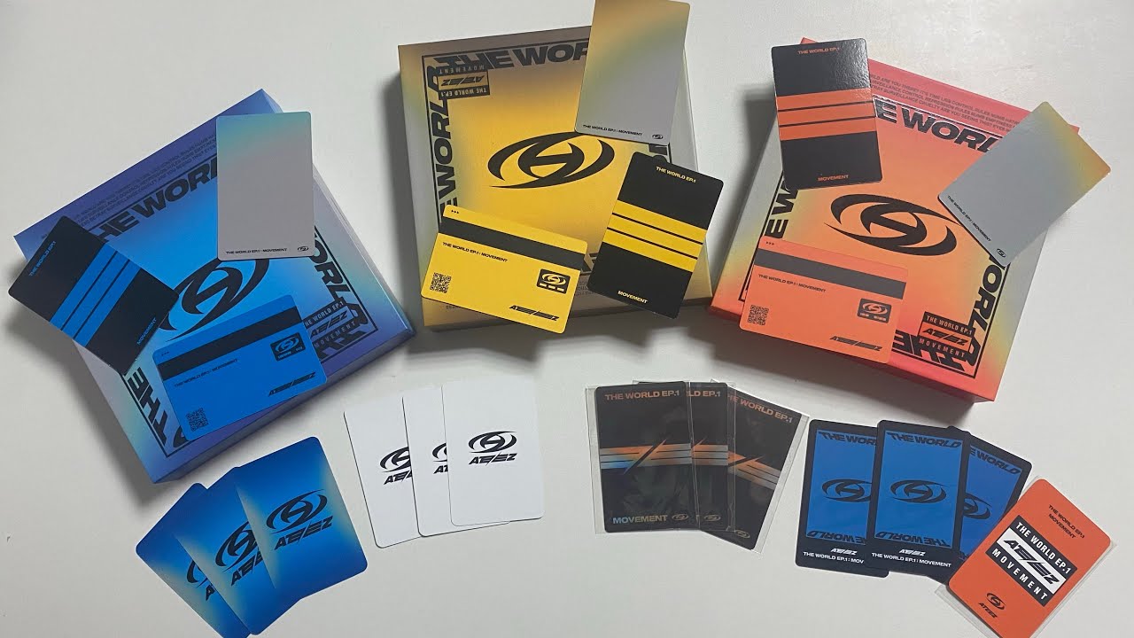 Ateez The World: Movement Unboxing (all 3 ver, ot8 KQstore, Apple
