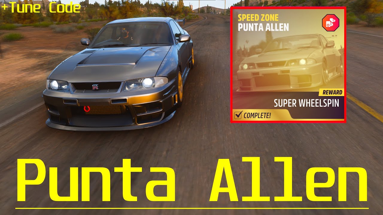 Punta Allen Speed Zone Nissan GTR '97 A800 + Tune Code | Forza