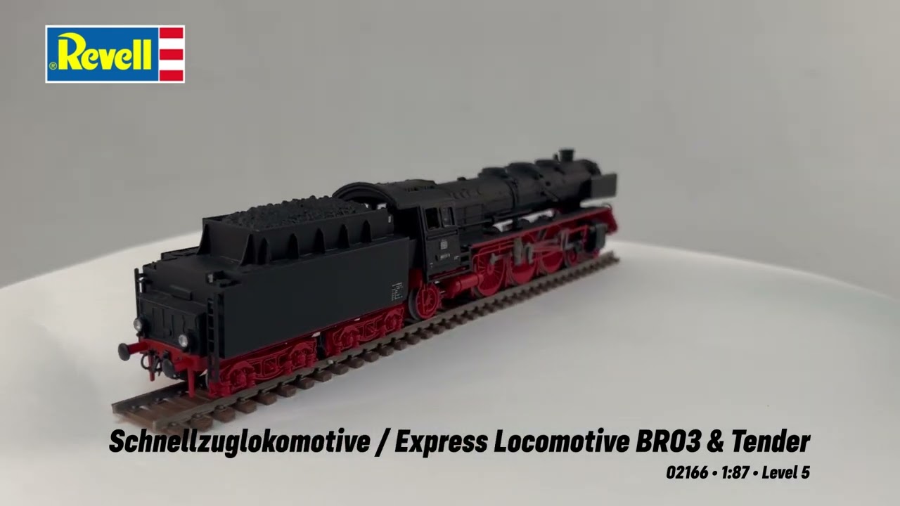 Revell 02166 German BR03 Locomotive with Tender (1:87 Scale) – Rails