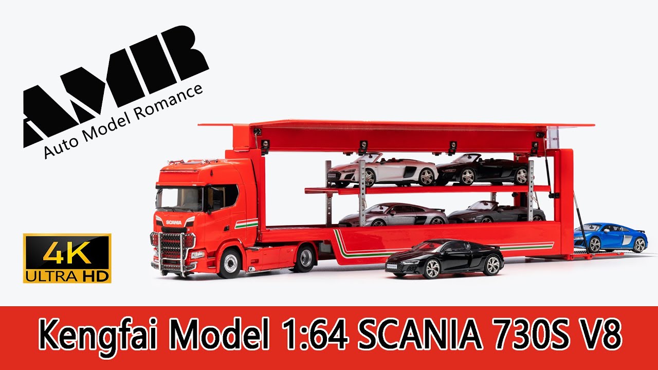 SCANIA 730S V8 / Kengfai 1:64 diecast model truck / 4k video by