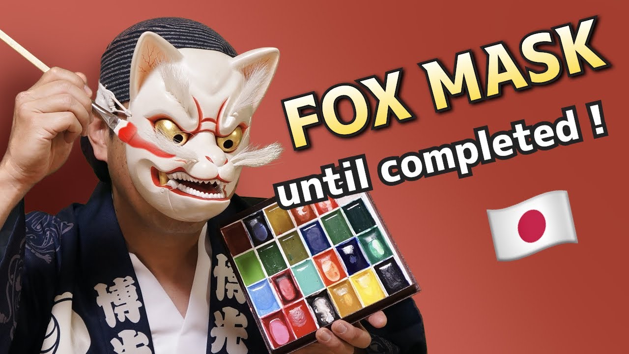 fox mask making】part② Let's make a Japanese mask!木彫り面の
