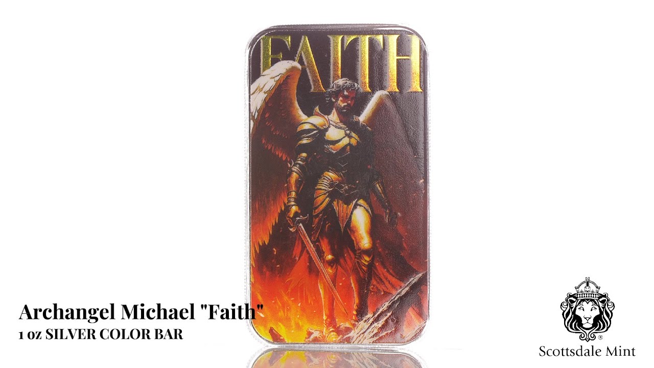 Easter | Archangel Michael “Faith” 1 oz 999 Fine Silver Color Bar