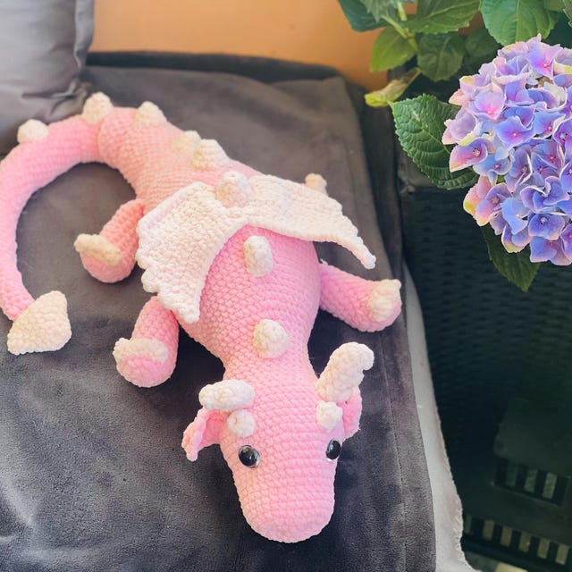 大きな妖精のドラゴンの編みぐるみ編み図、編みぐるみ編み図、編み