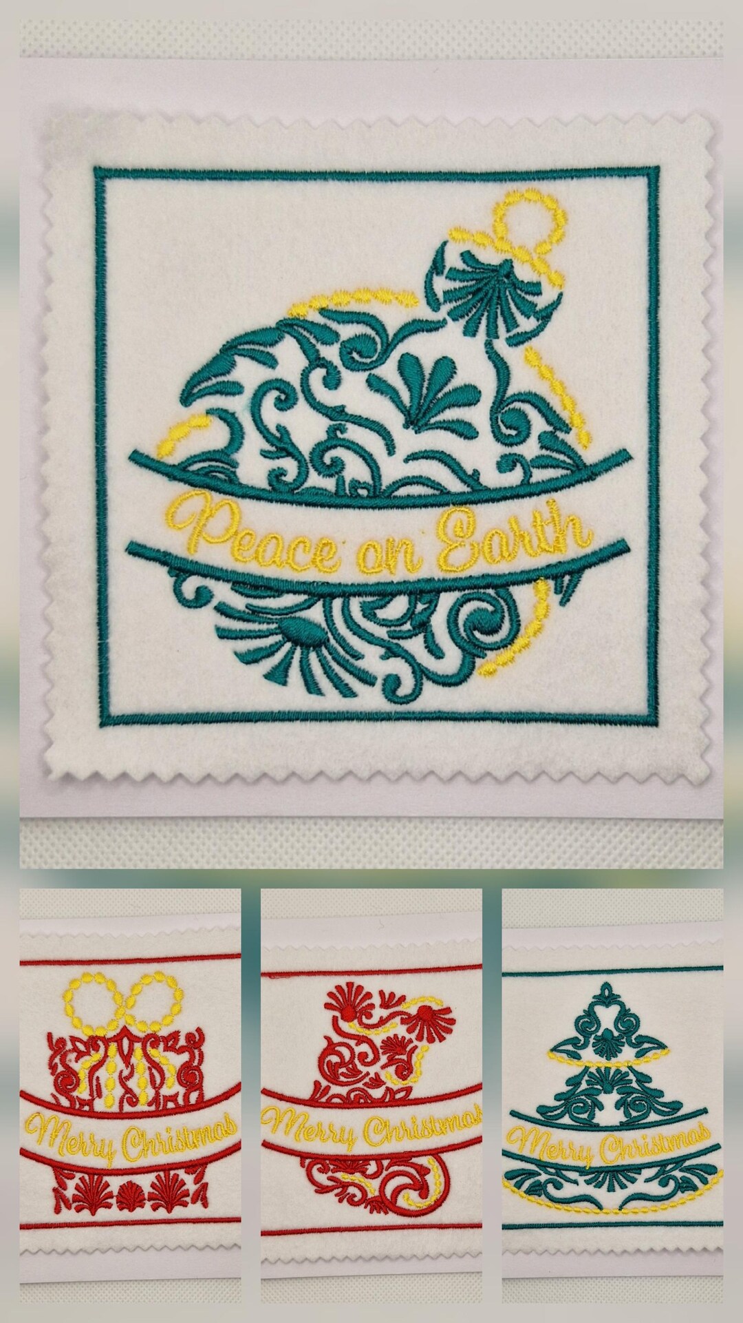 刺繍入りクリスマスエレガントカード（マルチパック） - Etsy 日本