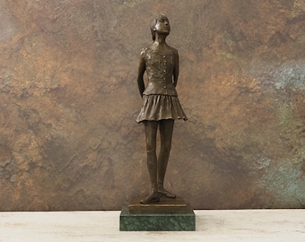 ドガ風ブロンズバレリーナ像 - エレガントなアート装飾（40 cm