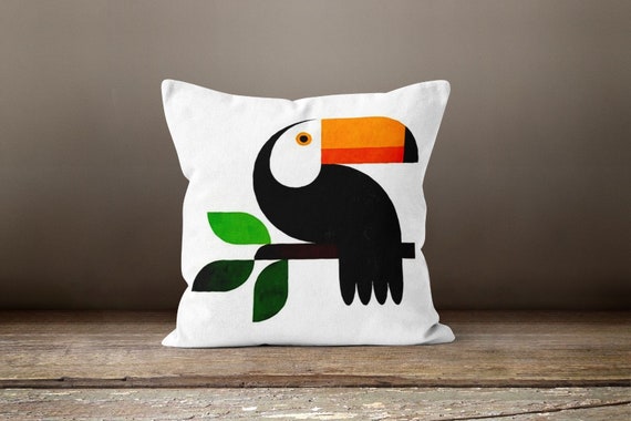 オオハシ鳥の枕カバー|動物の枕カバー|ガーデンパーティーのクッション