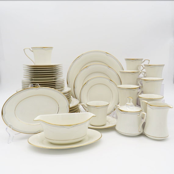 Noritake Golden Cove China Set for 8 | 45 Pieces Complete