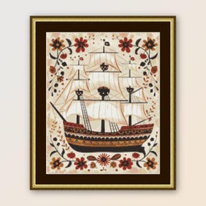 フォークアート ヤモリ クロスステッチパターン：抽象的なトカゲ