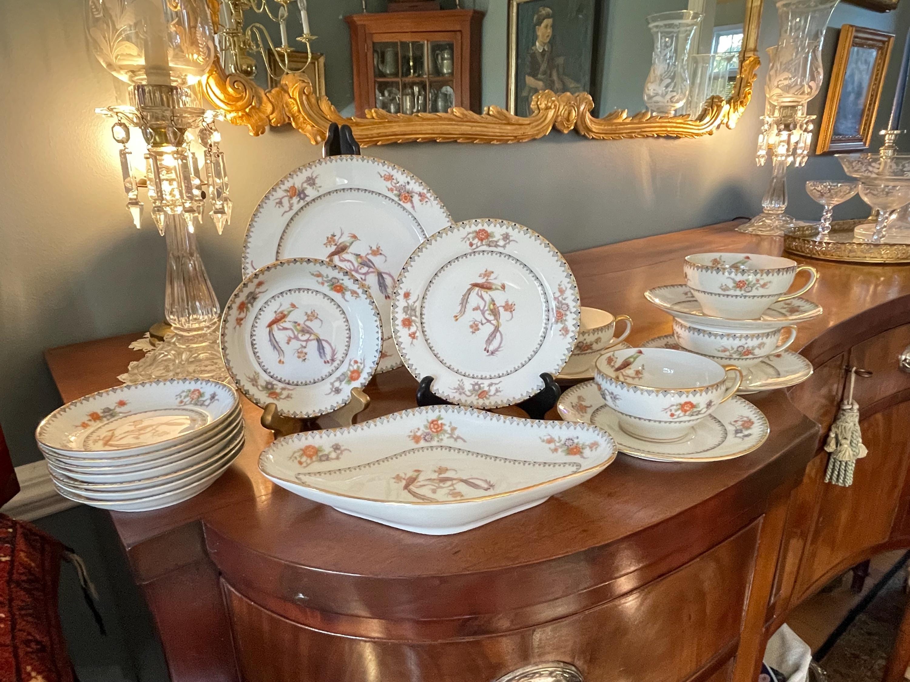 Antique Limoges France Bird of Paradise Fruit Bowl: Elite Works