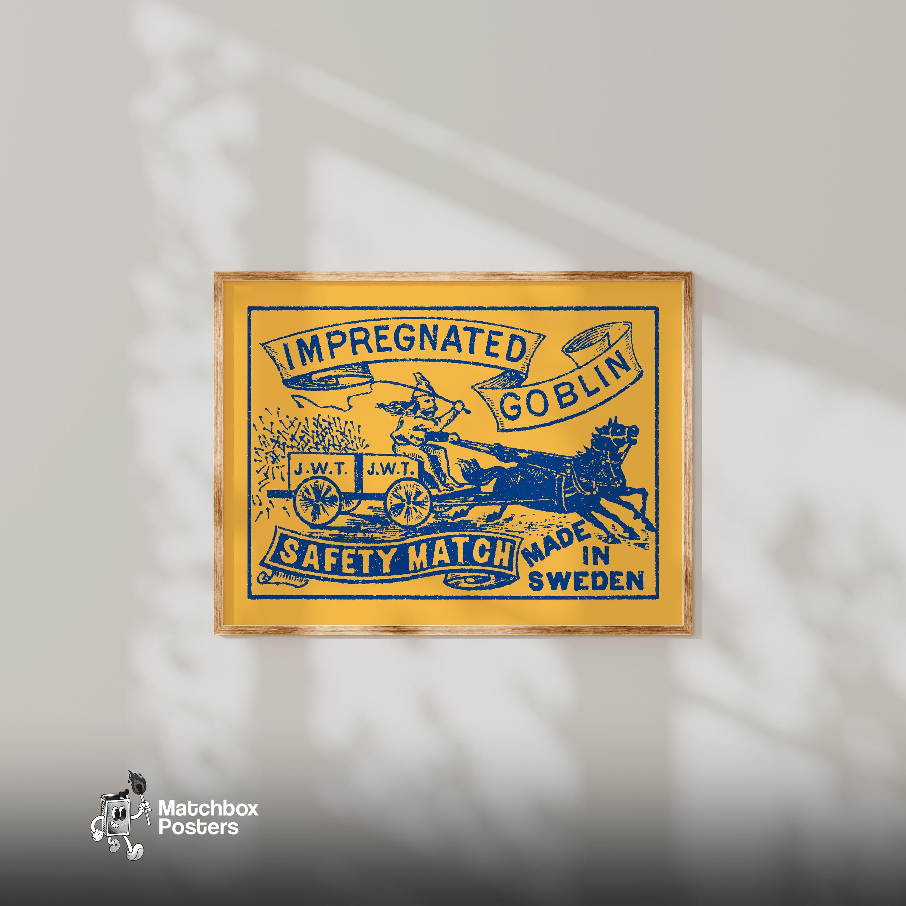 Impregnated Goblin - Matchbox Print - Sweden Wall Art - Vintage