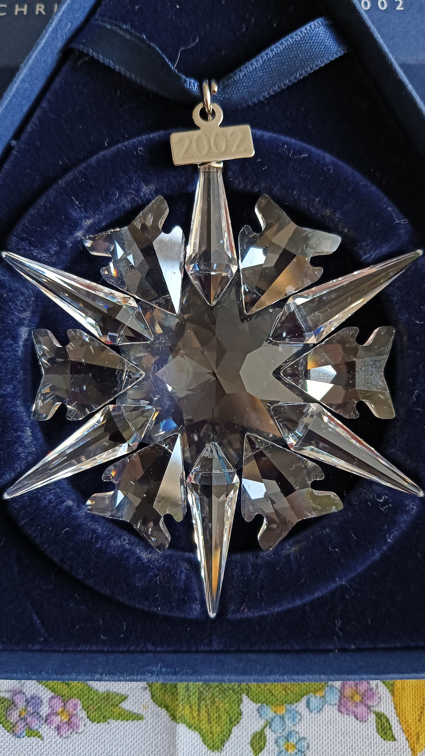 Swarovski 2002 Annual Edition Engraved Crystal Christmas Ornament