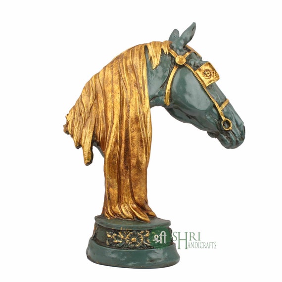 幸運の馬の頭の像 フィギュア 種馬 ギフト用品 家の装飾 本棚 抽象彫刻