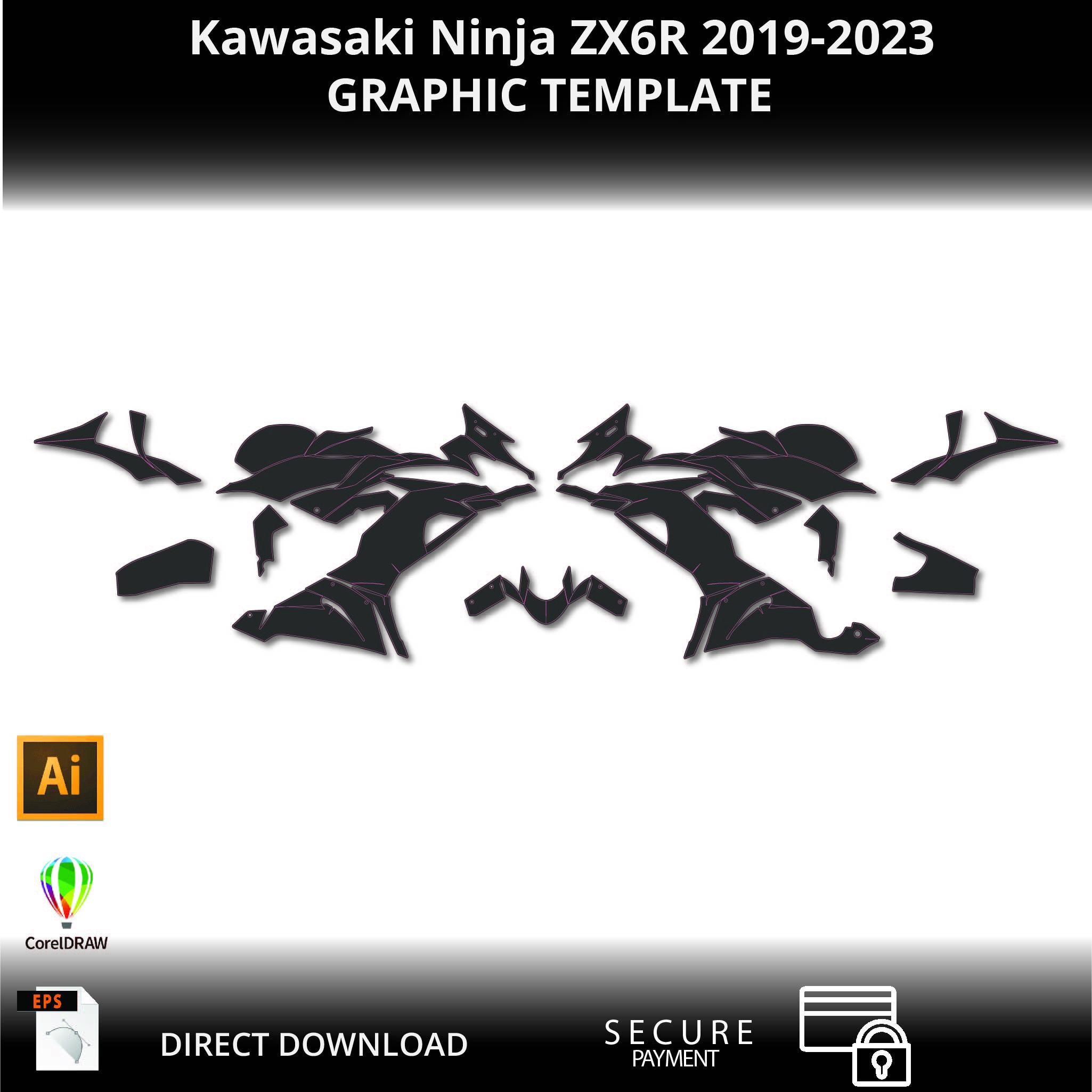 KAWASAKI NINJA ZX-6R 2019-2023 Motorcycle 1:1 Vector Graphic