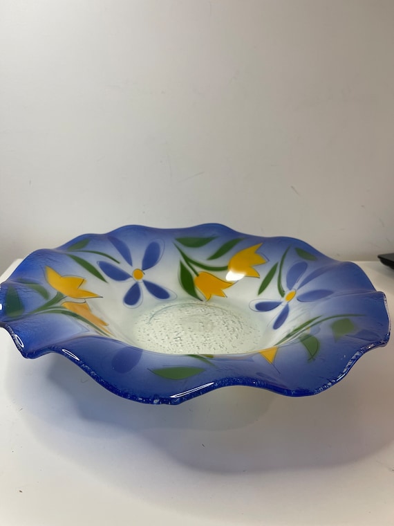 ヴィンテージのアトリエ・ド・ヴェルヌの吹きガラス製 15 インチ装飾