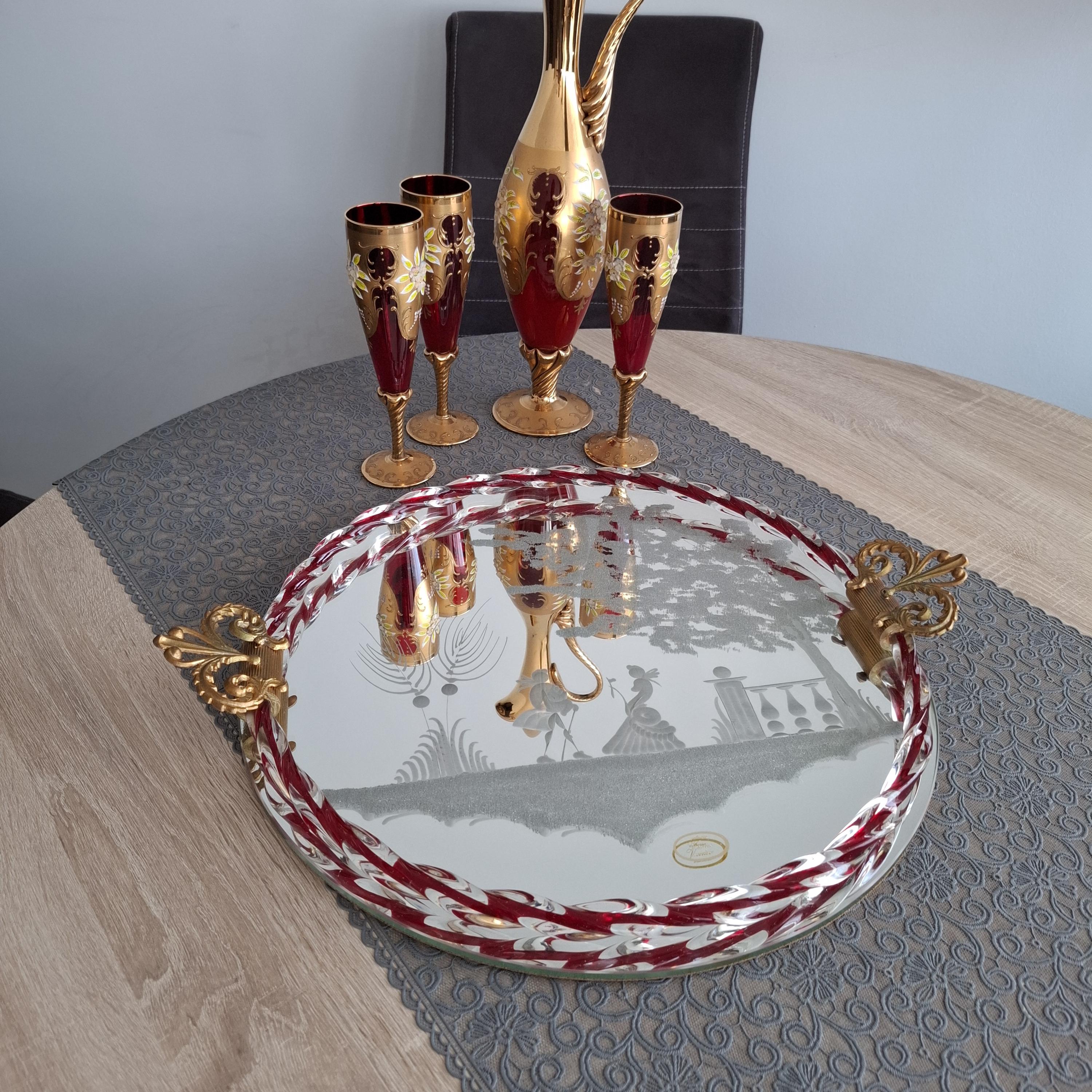 ムラーノミラートレイ、ベネチアンシャンパングラス - Etsy 日本