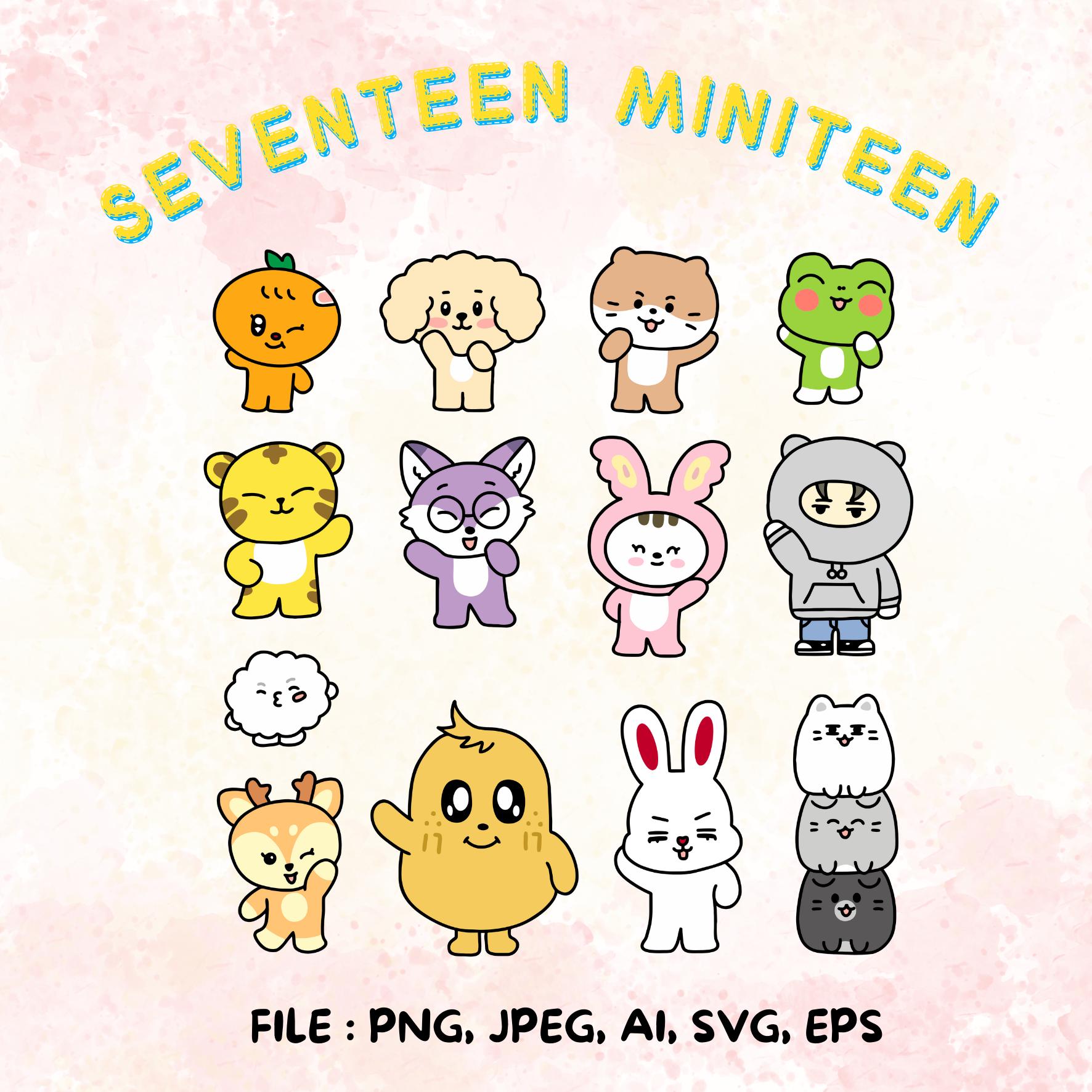 Seventeen Miniteen Full Body 13 Character 1 Set - Etsy