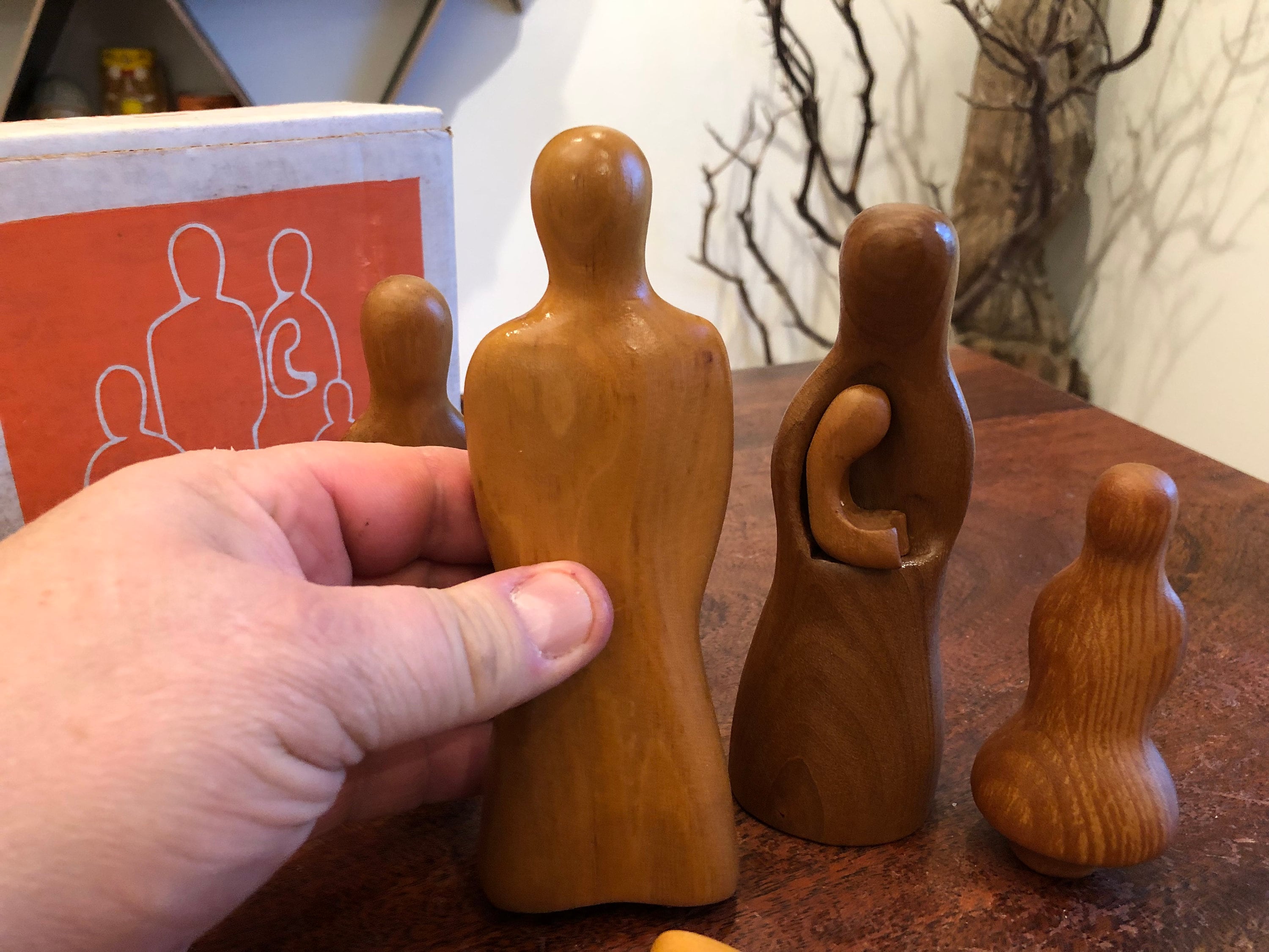 Mid Century Modern C. 1968 Antonio Vitali Wooden Sculptured Family