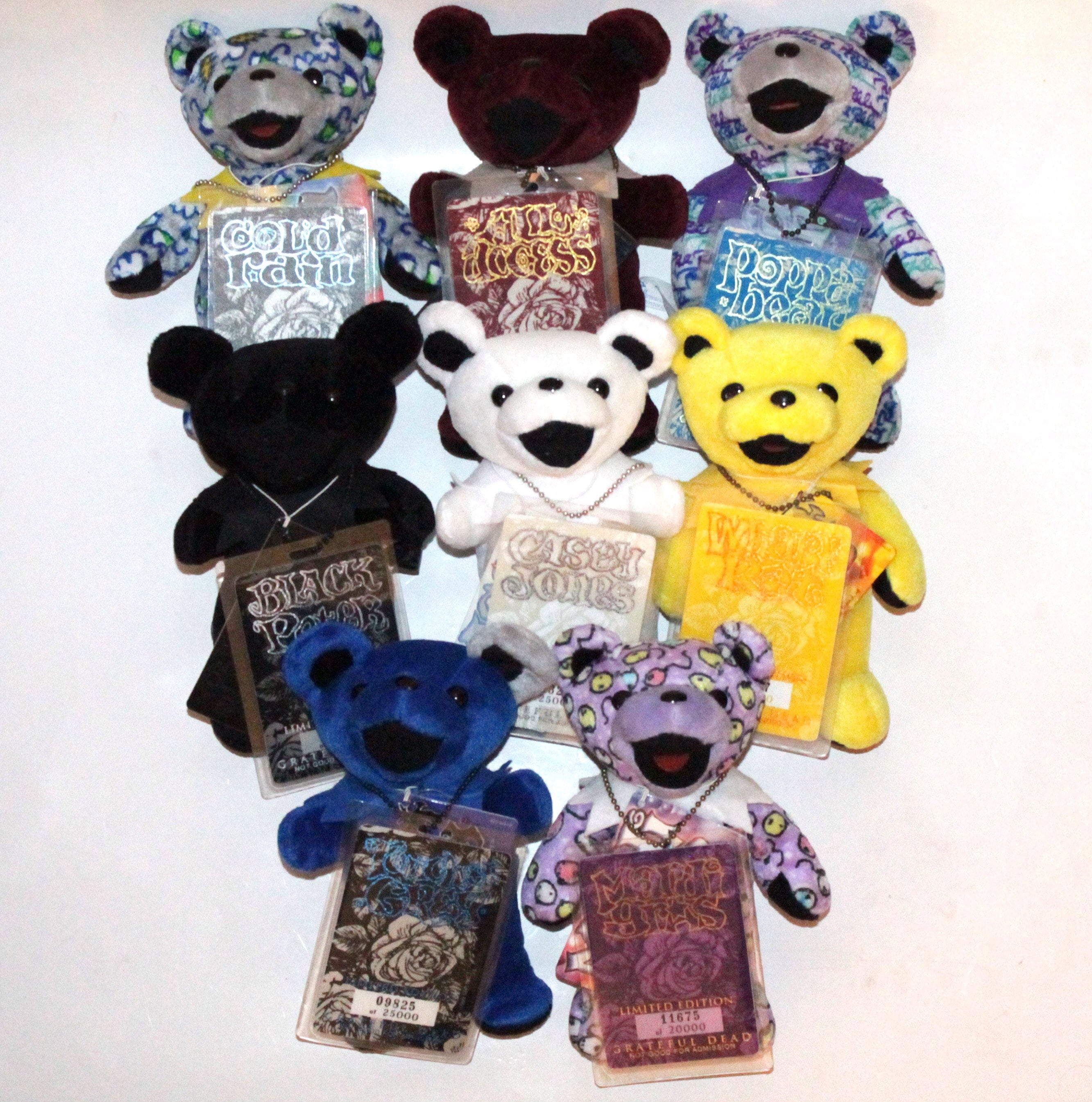 Limited Edition Grateful Dead Plush Bears by Liquid Blue, Hippie