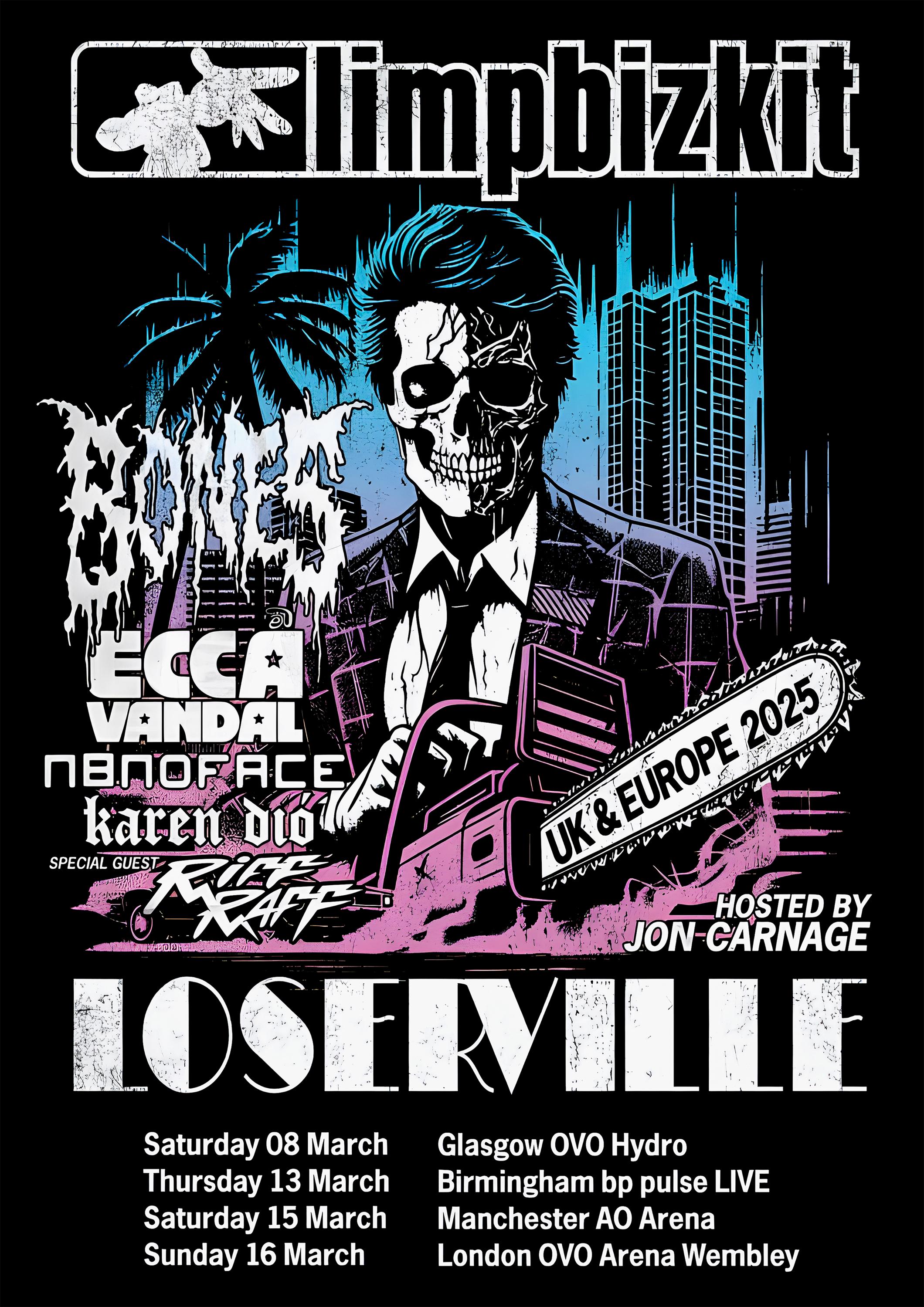 Limp Bizkit REPRODUCTION Gig Poster Matte A2 A3 A4 Art Print. UK