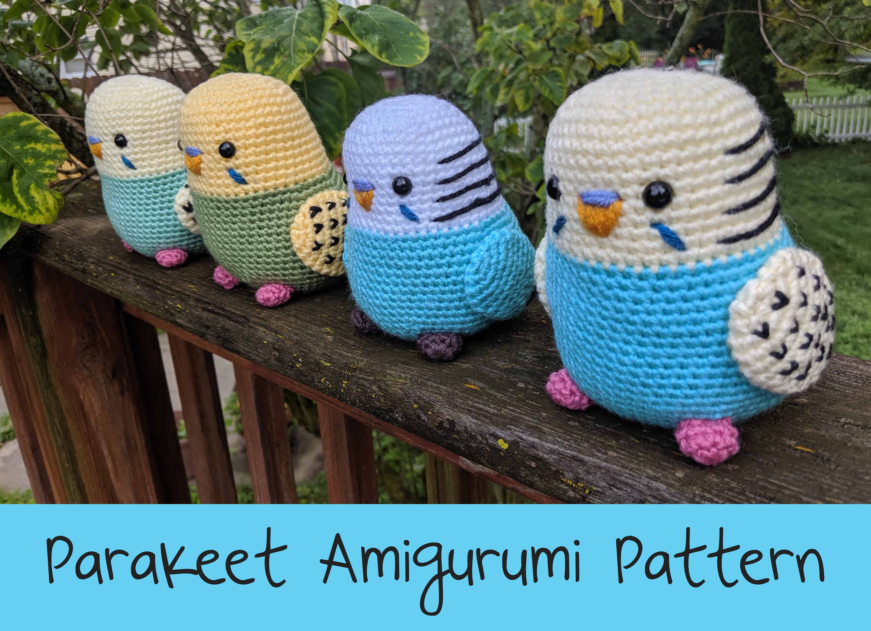 かぎ針編みパターン: インコの編みぐるみパターン PDF 即時