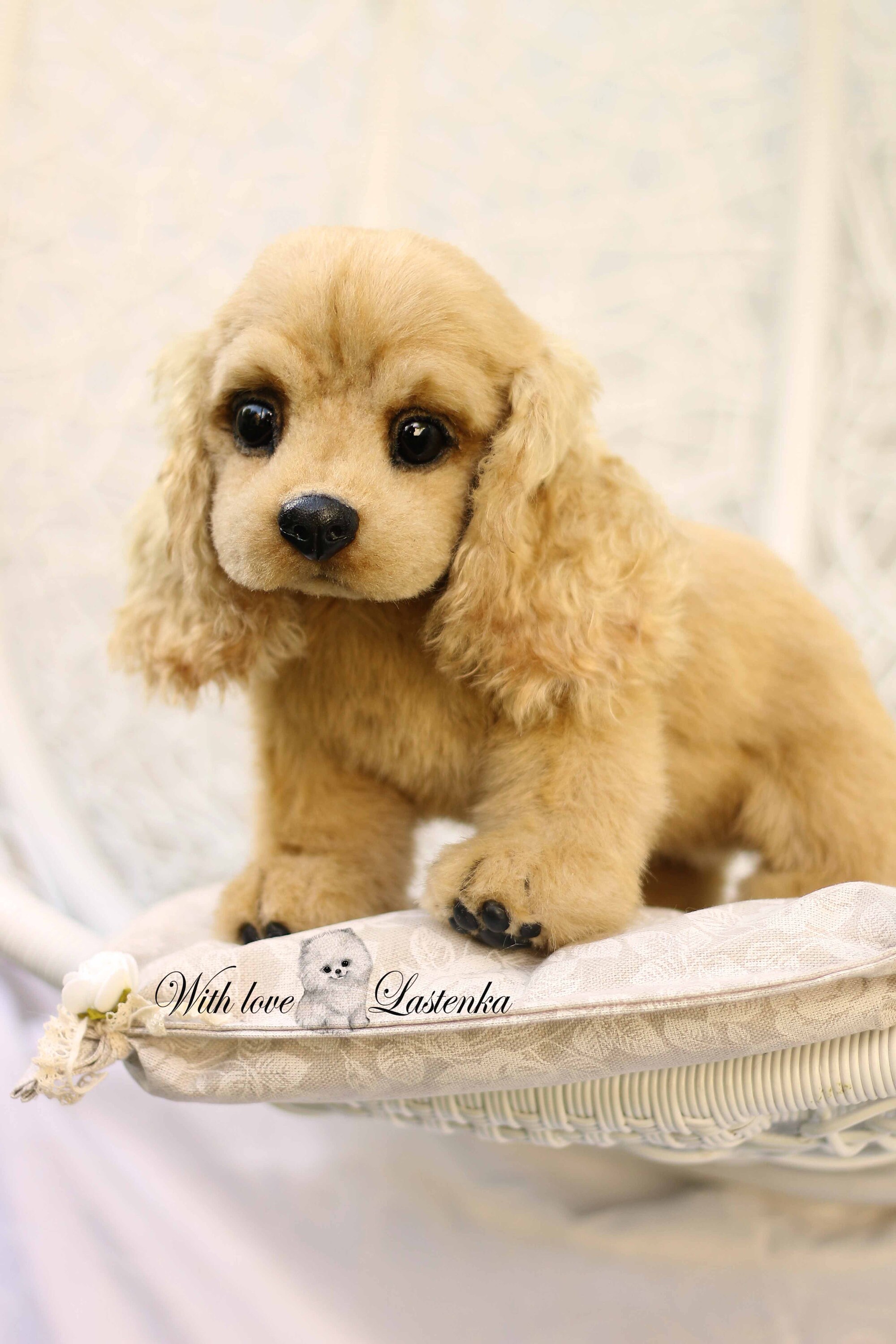 OOAK アメリカンコッカースパニエルぬいぐるみ：手作りコレクター向け