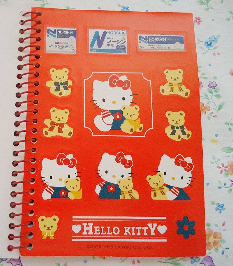 The Hello Kitty Notebook With Rare Stickers.sanrio.1995.perfect