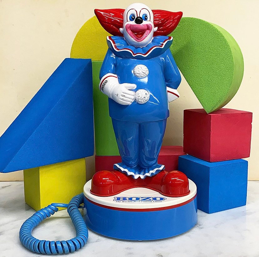 Vintage Bozo the Clown Telephone Retro 1980s Telemania + the