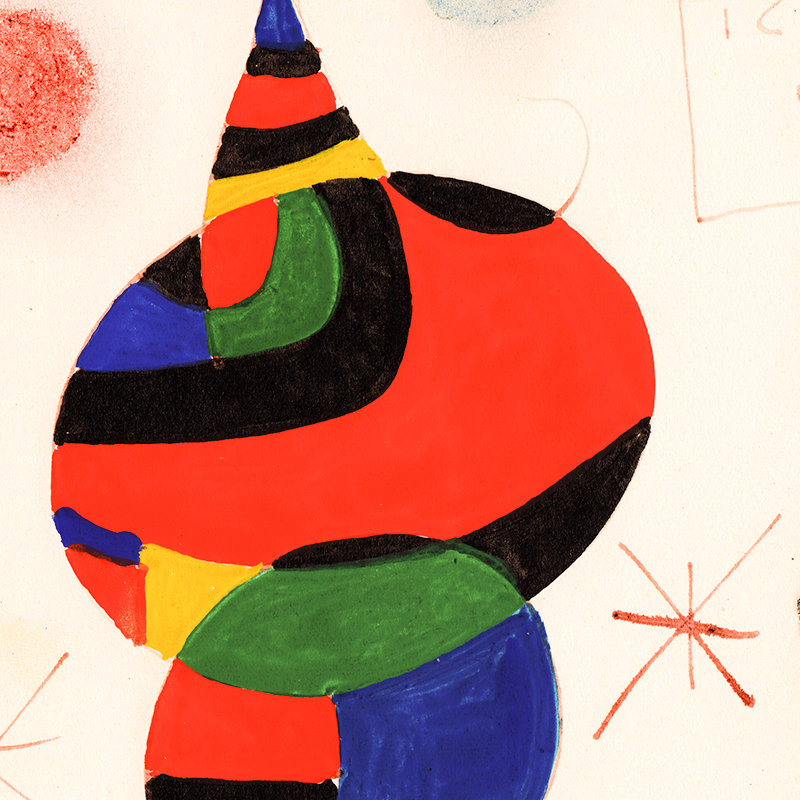 ジョアン・ミロ サイン入り「抽象人物」 - オリジナルリトグラフ