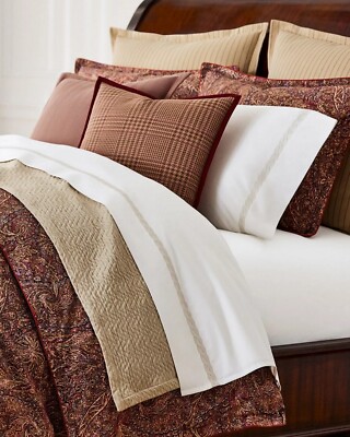 RALPH LAUREN Hallie Duvet Cover 3 Pc.Set Full/Queen Cotton Clay