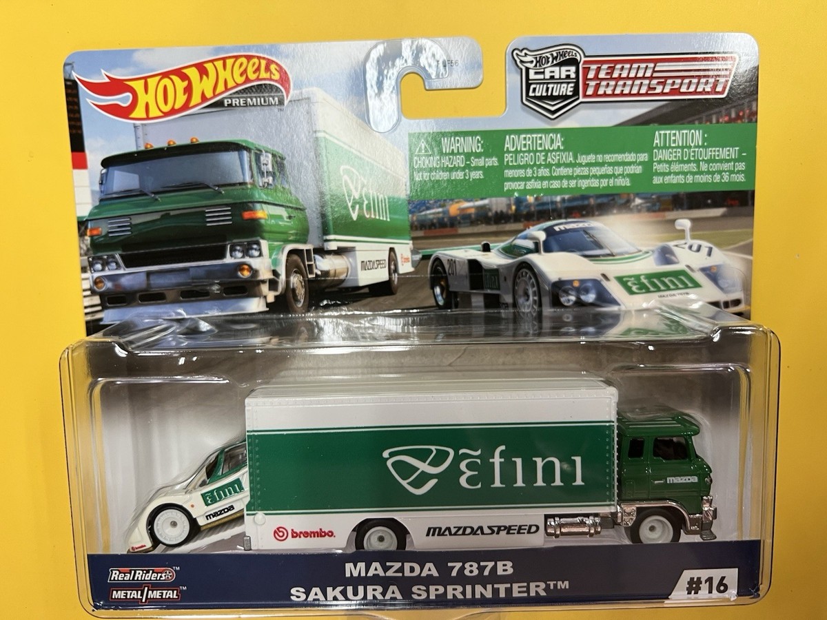 HOT WHEELS 1/64 TEAM TRANSPORT MAZDA 787B SAKURA SPRINTER #16